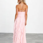 Sylvie Ruffle Maxi Dress Pink back