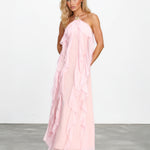 Sylvie Ruffle Maxi Dress Pink front