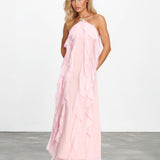 Sylvie Ruffle Maxi Dress Pink front