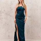 Tayla Satin Gown - Forest Green