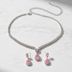 Orbit Teardrop 2 Piece Jewellery Set Pink