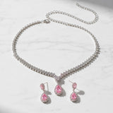 Orbit Teardrop 2 Piece Jewellery Set Pink