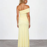 Teresa One Shoulder Maxi Dress Lemon back