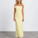 Teresa One Shoulder Maxi Dress Lemon front
