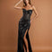 Theodora Embellished Corset Gown Black Front