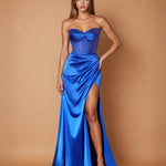 Theodora Embellished Corset Gown Royal Blue Front