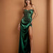 Theodora Embellished Corset Gown Emerald Front