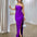 Valentina Strapless Satin Gown - Purple