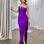 Valentina Strapless Satin Gown - Purple