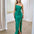 Valentina Strapless Satin Gown - Green