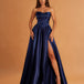 Valerie Drop Waist Gown Navy Front