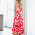 Verona Maxi Print Dress - Red