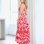 Verona Maxi Print Dress - Red