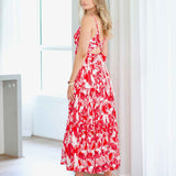 Verona Maxi Print Dress - Red