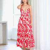 Verona Maxi Print Dress - Red