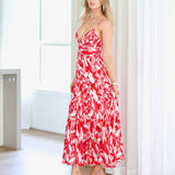 Verona Maxi Print Dress - Red