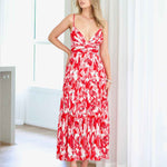 Verona Maxi Print Dress - Red