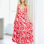 Verona Maxi Print Dress - Red