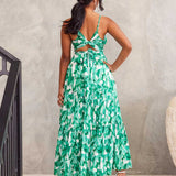 Verona Maxi Print Dress - Green