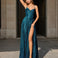 Vittoria Glitter Gown Teal Front
