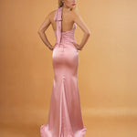 Vivian Satin Gown Dusty Rose Back
