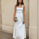 Noemi Halterneck Maxi Dress White Front