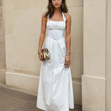 Noemi Halterneck Maxi Dress White Front