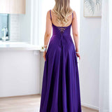 Zahara Satin Gown - Purple