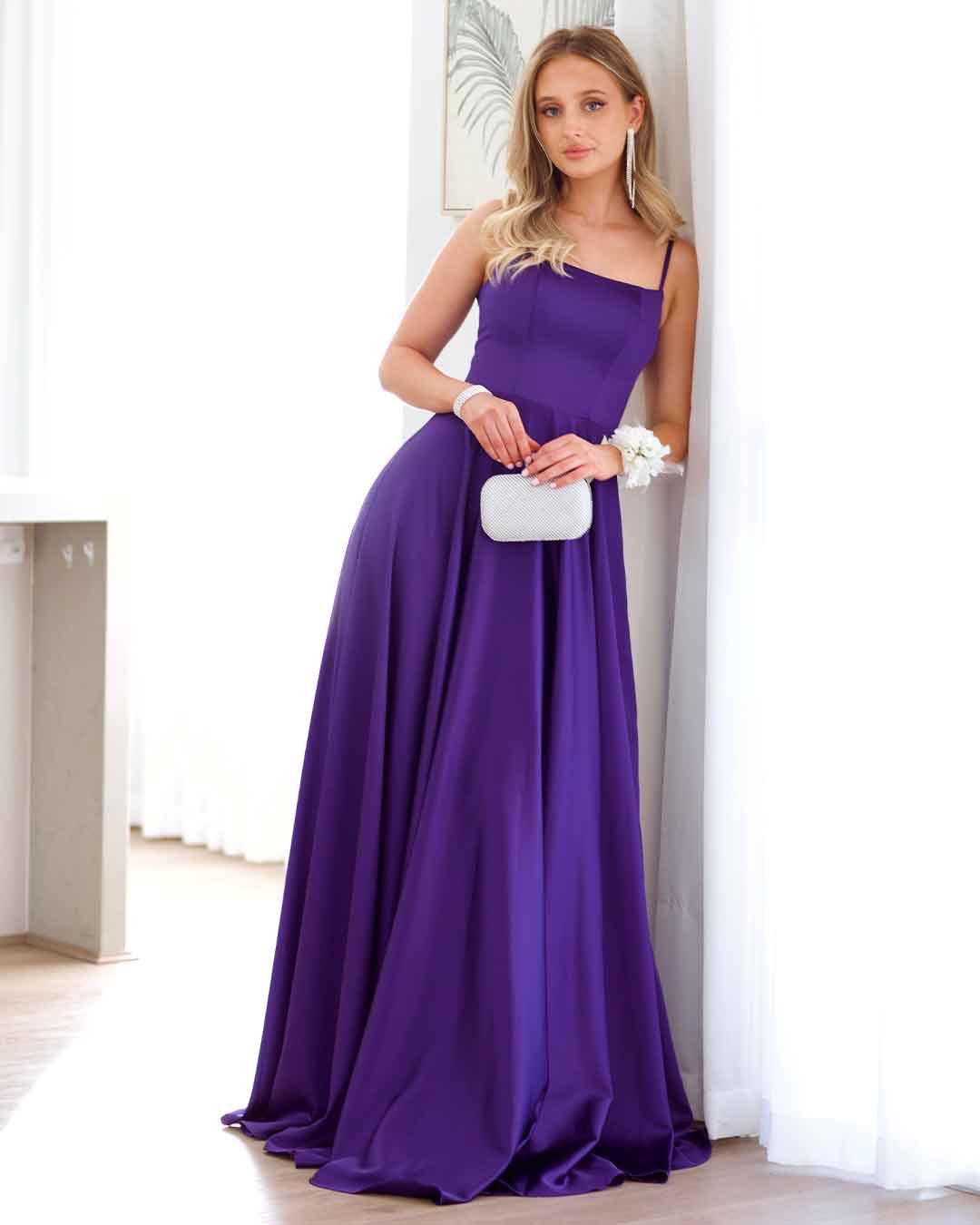 Zahara Satin Gown - Purple