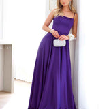 Zahara Satin Gown - Purple