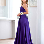 Zahara Satin Gown - Purple