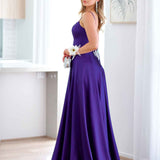 Zahara Satin Gown - Purple