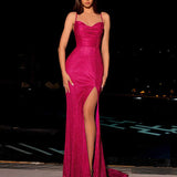 Zaliah Glitter Gown - Hot Pink