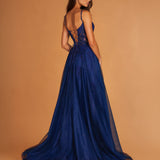 Zara Tulle Corset Gown Navy Back