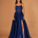 Zara Tulle Corset Gown Navy Front