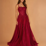 Zara Tulle Corset Gown - Wine