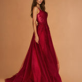 Zara Tulle Corset Gown - Wine