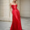 Zephyr Strapless Satin Gown Red Front