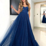 Tasha Tulle Glitter Gown - Navy