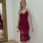 Estelle Lace Midi Dress - Wine