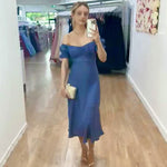 Masie Midi Dress - Steel Blue