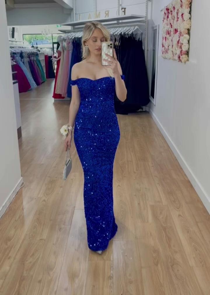 Valerie Sequin Gown - Blue