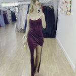 Danielle Corset Velvet Gown - Plum