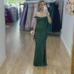 Valerie Sequin Gown - Emerald Green