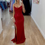 Diva Sequin Gown - Red