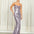 Stephanie Sequin Gown - Lilac/Grey