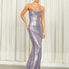 Stephanie Sequin Gown - Lilac/Grey