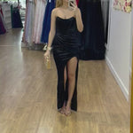 Danielle Corset Velvet Gown - Black