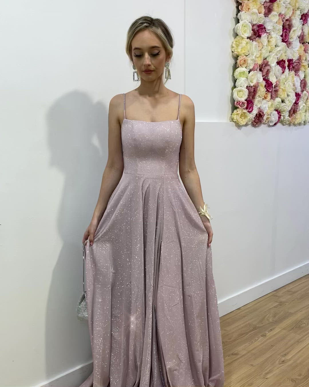 Zahara Glitter Gown - Pearl