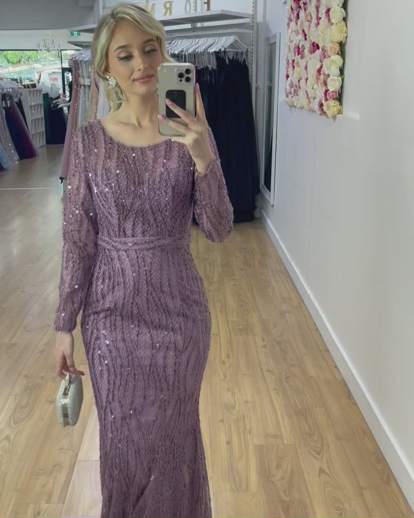 Layla Sequin Gown - Mauve